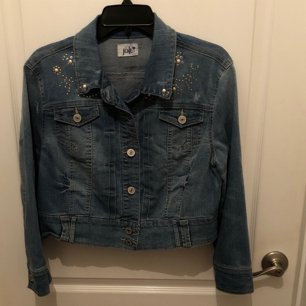 Jolt Studded Blue Jean Jacket